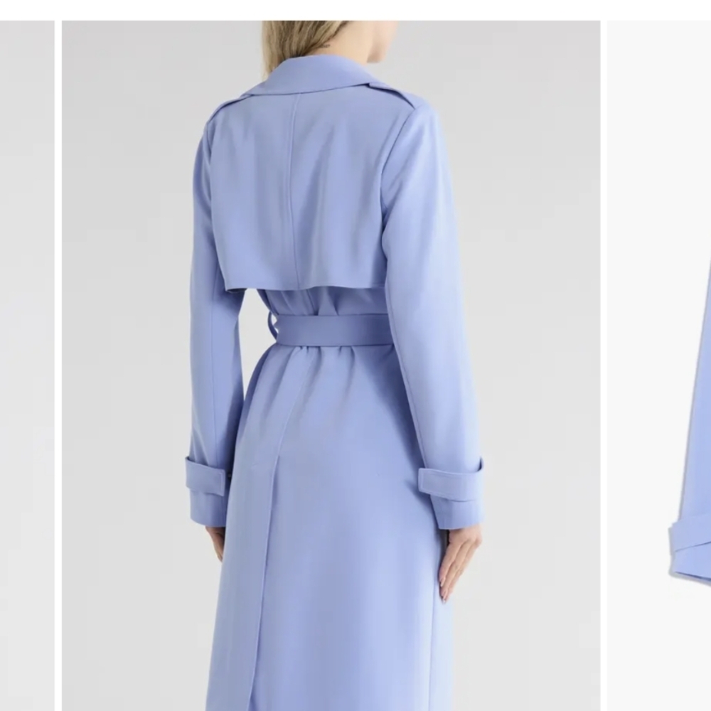 Elegant Light Blue Trench Coat